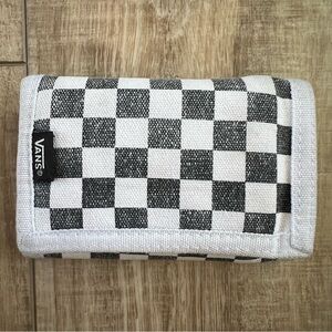 Vans Black and White Checkered Wallet retro Velcro men’s or women
